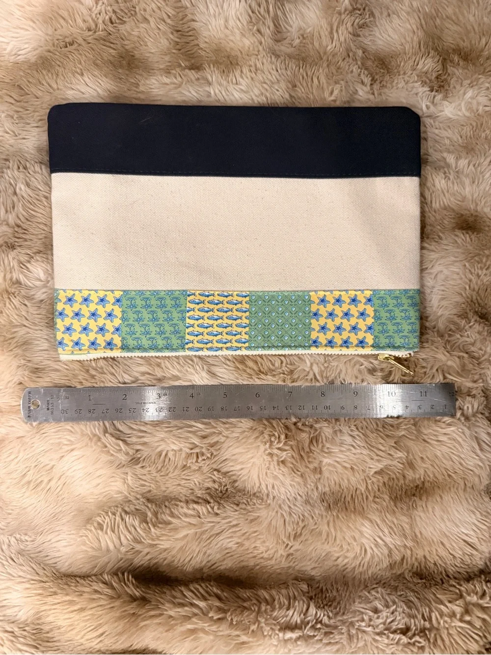 Vineyard Vines Patchwork Coastal Canvas Zip Pouch / Clutch – NEW